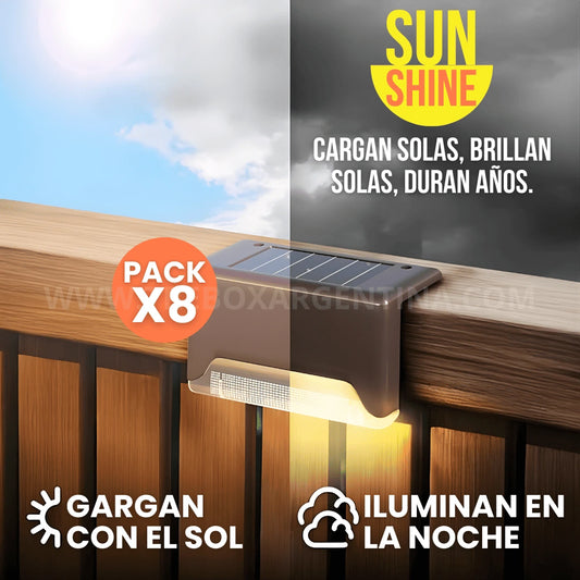 PACK X8🎁 | SunShine Luces LED Solares: Iluminá y decorá tus exteriores con estilo, sin cables y sin pagar en energía