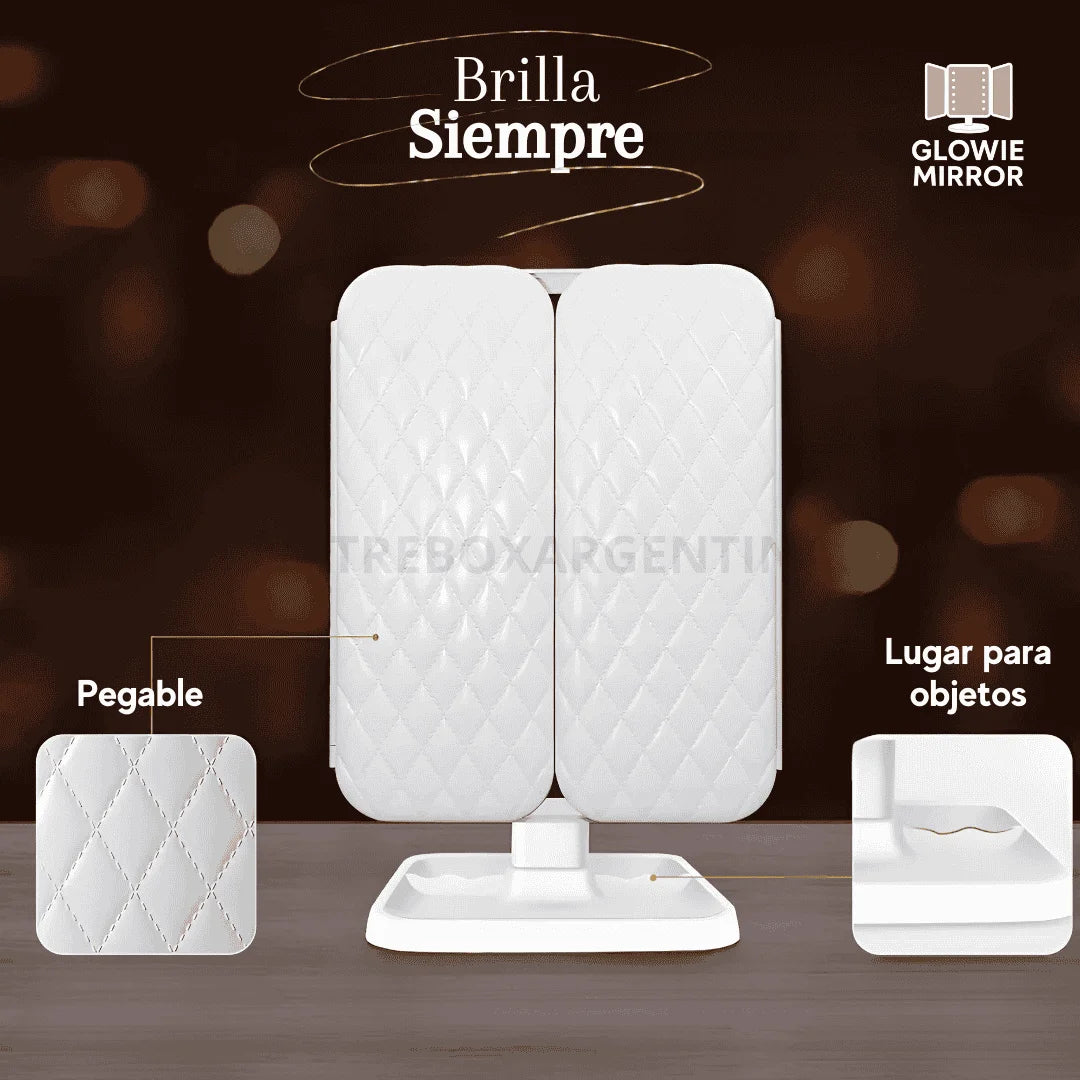 50% OFF | Glowie Mirror Espejo de Maquillaje LED: Maquillate sin problemas con la iluminación perfecta