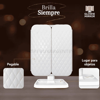 50% OFF | Glowie Mirror Espejo de Maquillaje LED: Maquillate sin problemas con la iluminación perfecta