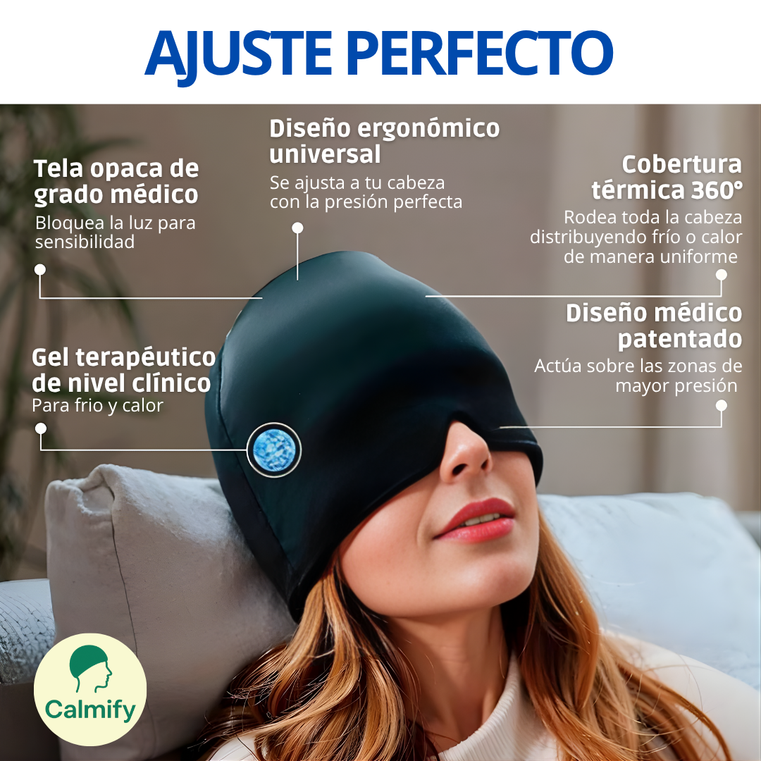 OFERTA 2X1 🎁 | Calmify Gorro de termoterapia medicinal: Alivio Instantáneo para migrañas, estrés e insonmio sin medicación