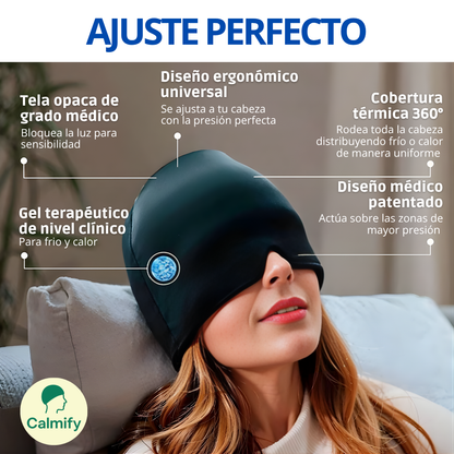 OFERTA 2X1 🎁 | Calmify Gorro de termoterapia medicinal: Alivio Instantáneo para migrañas, estrés e insonmio sin medicación