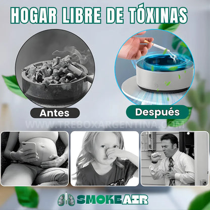 25% NAVIDAD SALE🎁 | SmokeAir™ Cenicero Purificador: Protegé los pulmones de los tuyos del humo del cigarrillo y vapeo