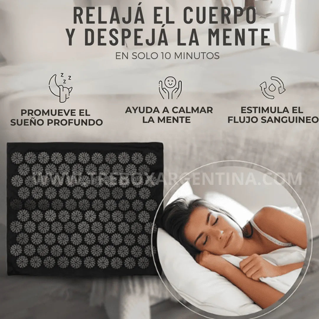 40% OFF🚨 | Set x3 Alfombra y Almohadilla masajeadora de acupresión: Tu ritual diario para liberar tensión y estrés sin salir de casa