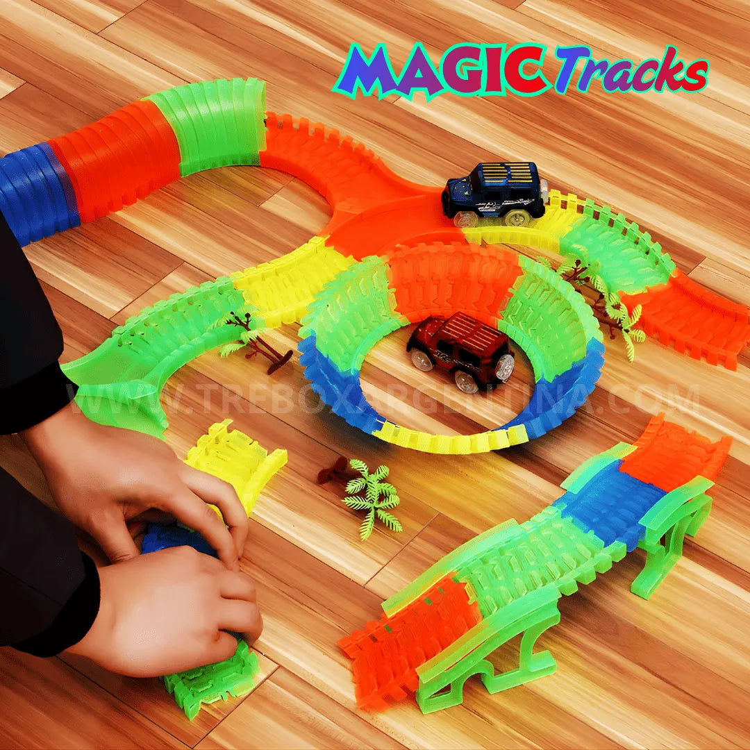 40% OFF🎁  MagicTracks Circuito Mágico de Carreras (220 Piezas +400cm) 🚗 Diversión que Enciende la Imaginación
