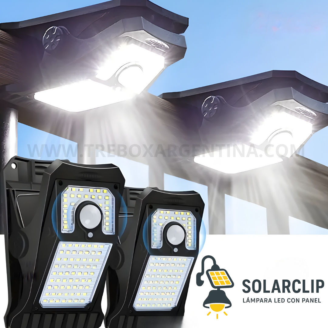40% OFF🎁 | SolarClip Lampara Luz Led Con Panel Solar: Iluminá cualquier rincón sin cables ni enchufes