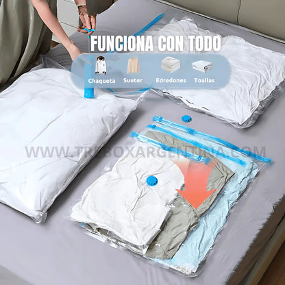 PACK 3 BOLSAS + 1 BOMBA DE REGALO [PROMO LIMITADA🔥]  Bolsas de Vacio SpaceZip™ | Ordená todo y ganá espacio sin gastar de más