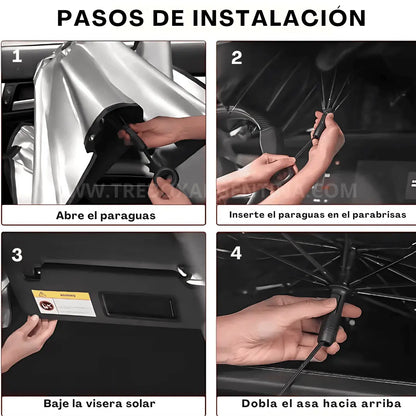 PROMO  2x1 🔥| SolGuard Parasol Plegable: Protege tu coche del calor intenso y los rayos UV☀️