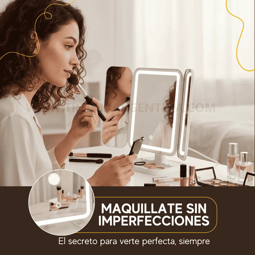 50% OFF | Glowie Mirror Espejo de Maquillaje LED: Maquillate sin problemas con la iluminación perfecta