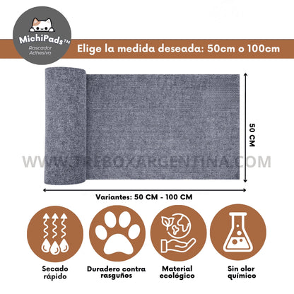 OFERTA 2X1 | MichiPads™ Rascador Adhesivo Para Gatos - Tu michi feliz y tus muebles sin arañazos