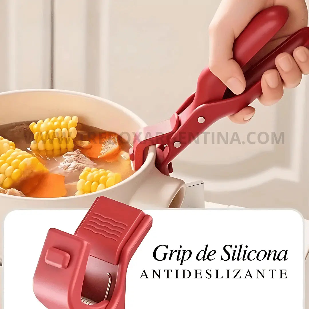 PROMO 3X1 🎁 Pinza antideslizante de silicona Clipchef🧑🏻‍🍳: Agarrá cualquier cosa caliente sin problemas!