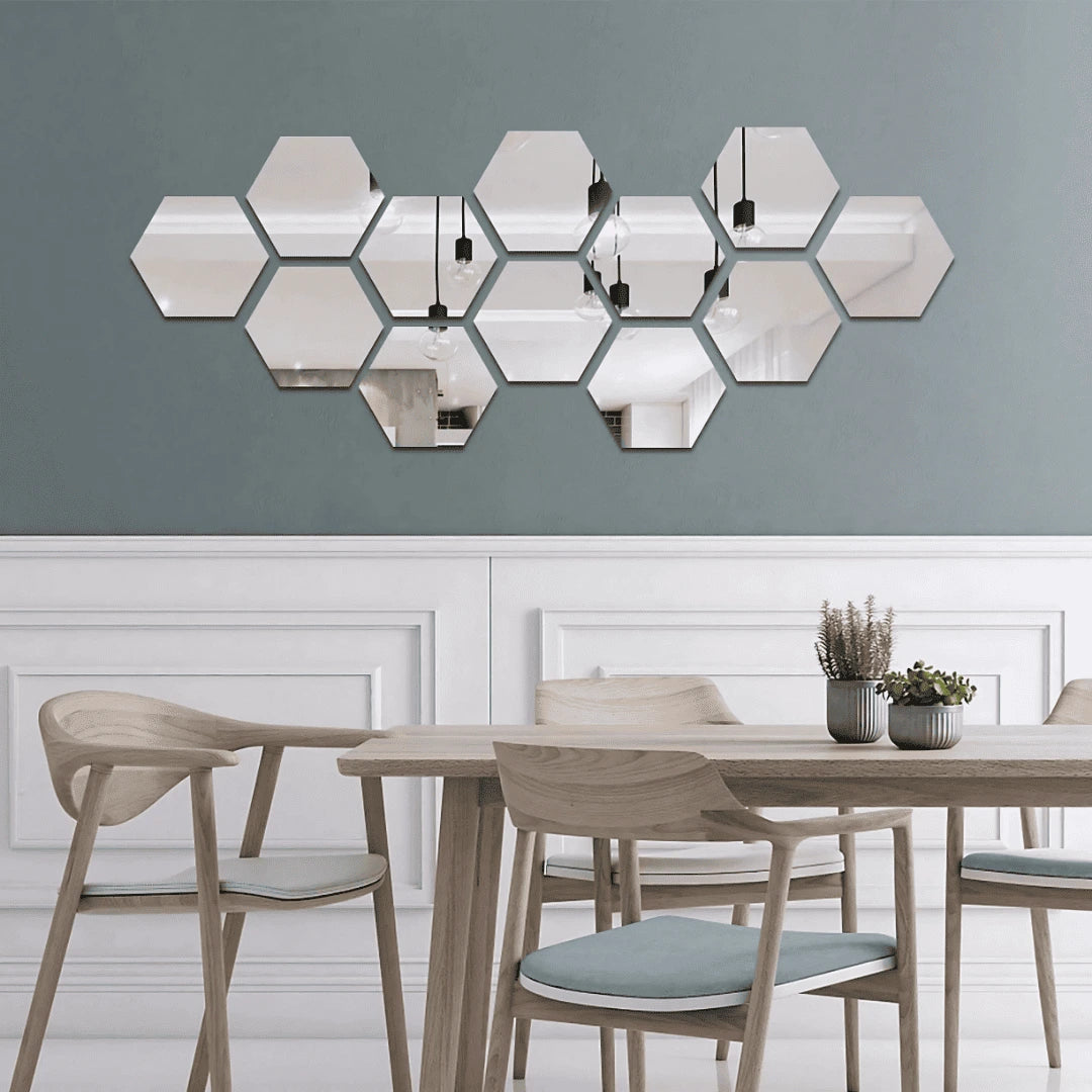 HEXAHOM™ Espejos Adhesivos  Decorativos SetX10 - PROMO 2X1 ¡Llevate 2 Set Paga 1!