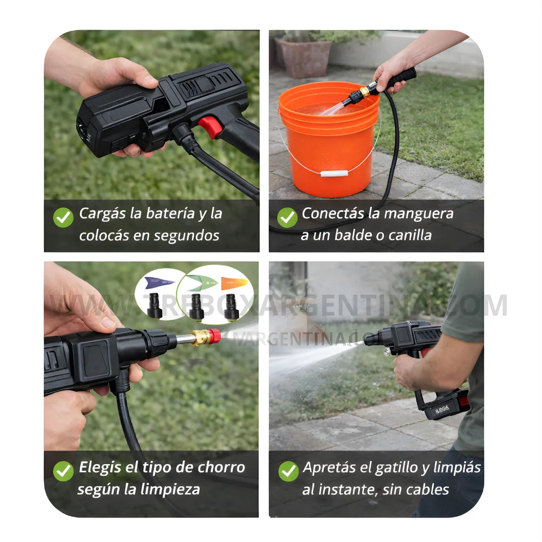 40% 🎁 | HydroGun: Pistola de alta presión inalámbrica 3 en 1