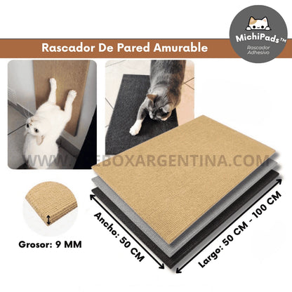 OFERTA 2X1 | MichiPads™ Rascador Adhesivo Para Gatos - Tu michi feliz y tus muebles sin arañazos