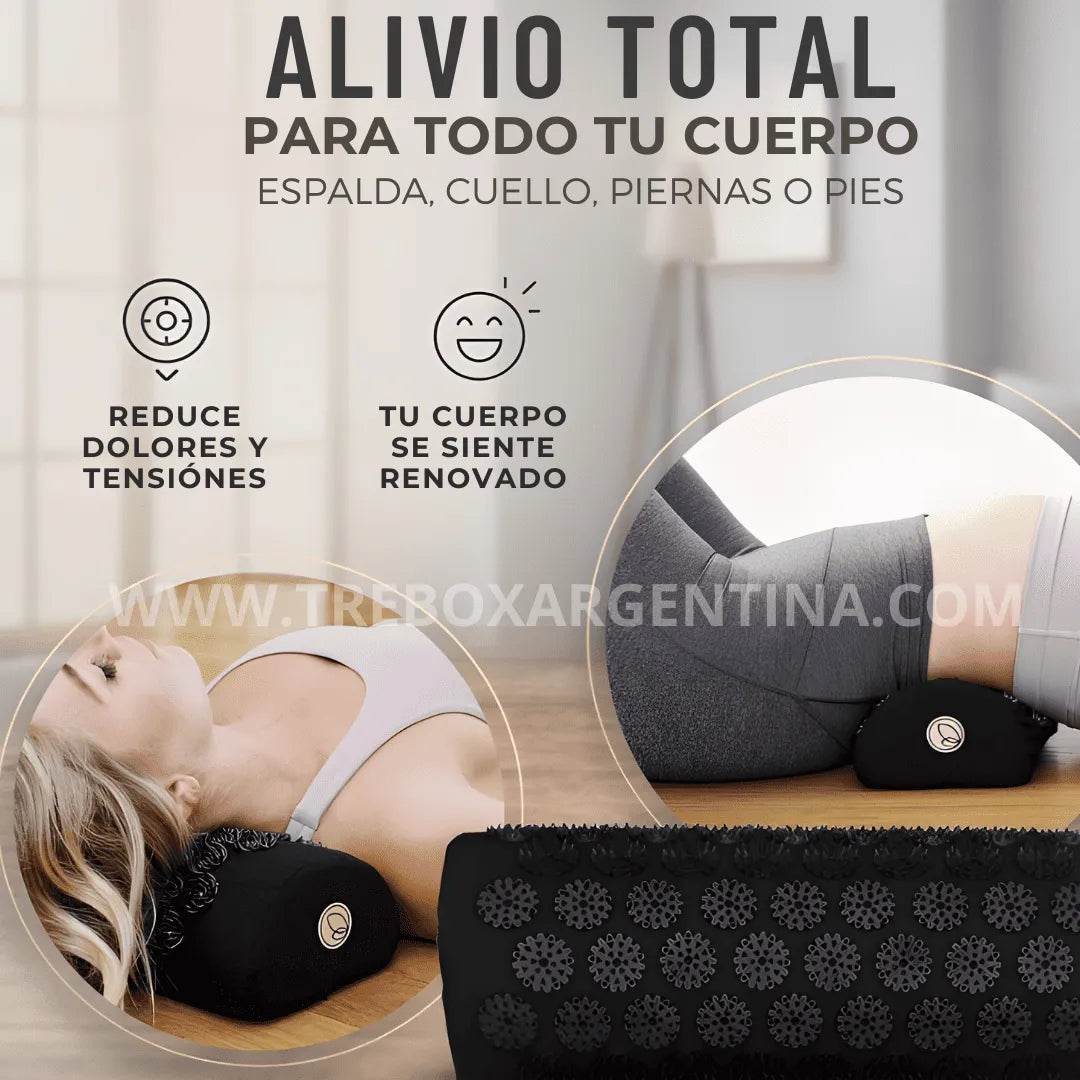 40% OFF🚨 | Set x3 Alfombra y Almohadilla masajeadora de acupresión: Tu ritual diario para liberar tensión y estrés sin salir de casa