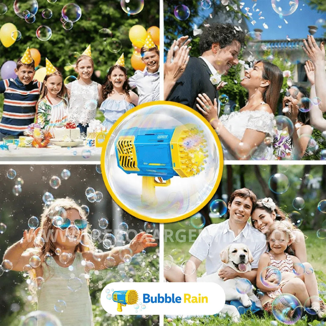 PROMO 40% OFF 🎁 |  Bubble Rain Bazooka de Burbujas : Diversión explosiva de burbujas sin Limites!