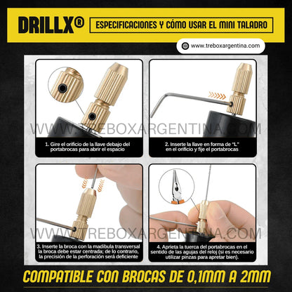 DrillX® | Mini taladro de alta precisión para manualidades y joyería