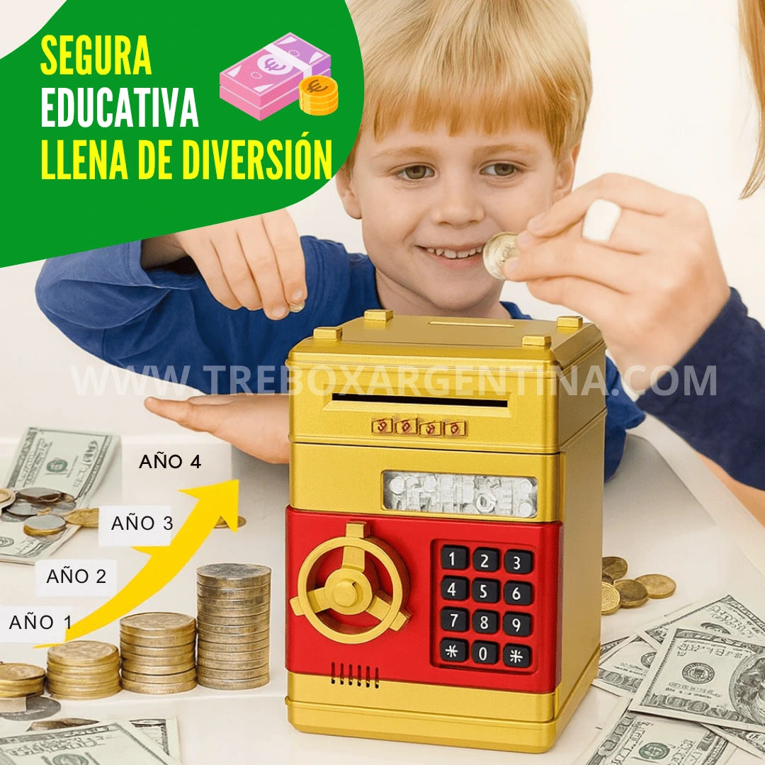 50% OFF🎁 KidsBank | Caja Fuerte Electrónica para niños: La forma más divertida de aprender a ahorrar.