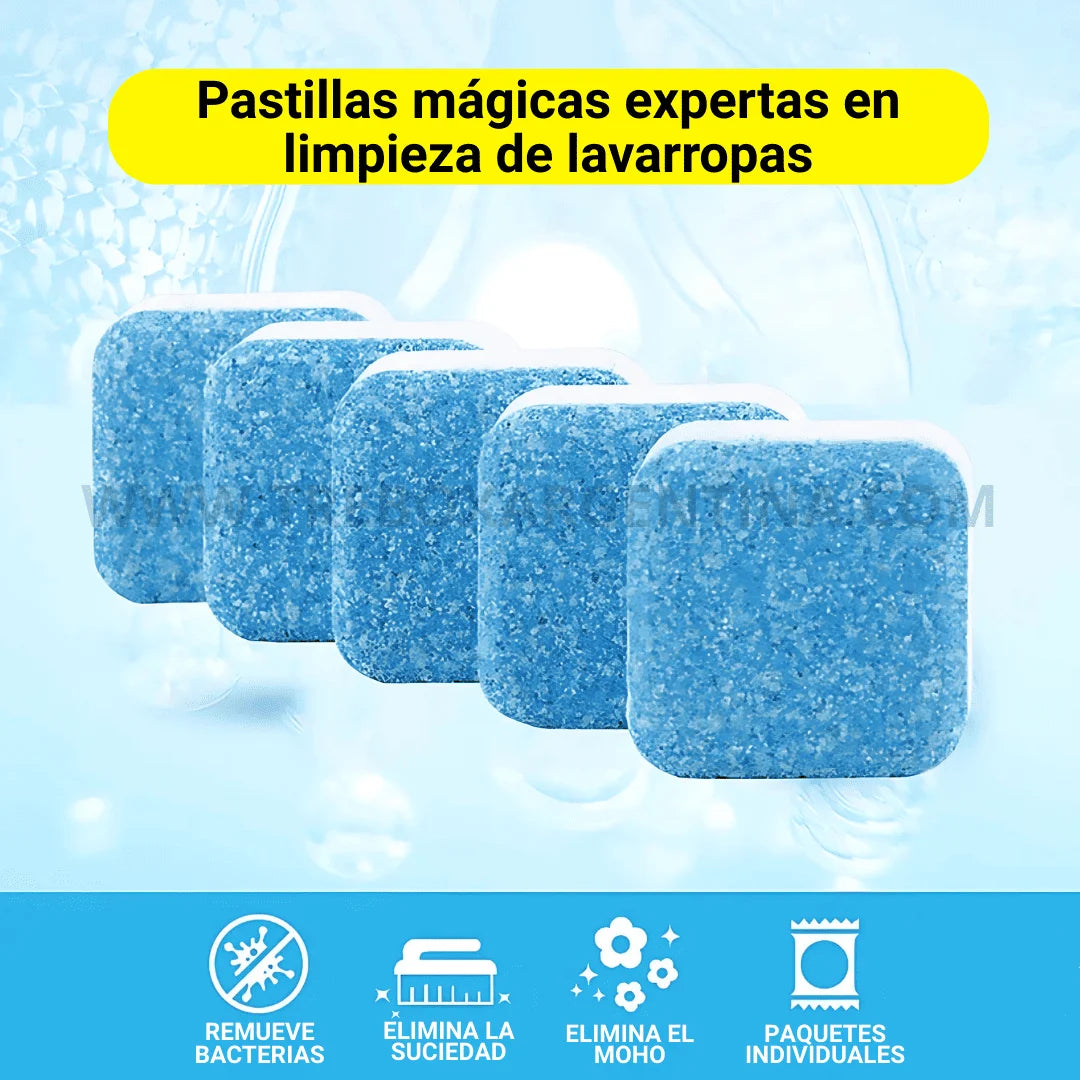 PACK ESPECIAL X12 - CleanWash™ Pastillas Mágicas de Limpieza para Lavaropas; Mantenla impecable y libre de malos olores!