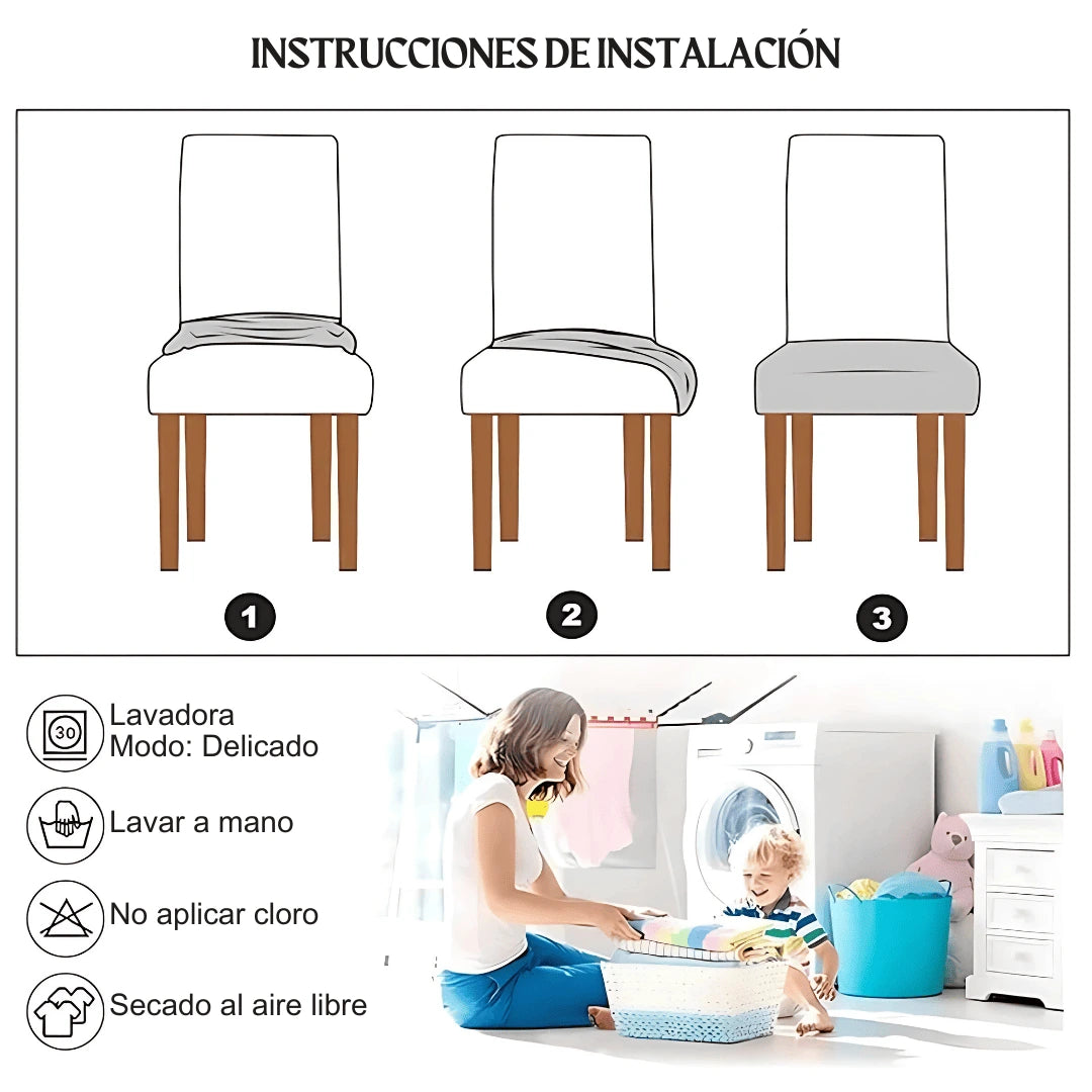 Funda protectora de sillas SIENNA | ¡Sillas como NUEVAS al INSTANTE!