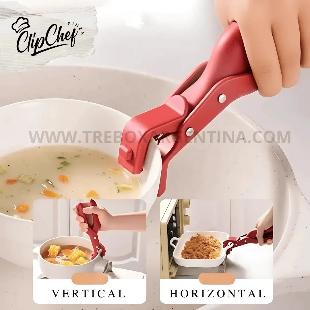 PROMO 3X1 🎁 Pinza antideslizante de silicona Clipchef🧑🏻‍🍳: Agarrá cualquier cosa caliente sin problemas!
