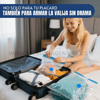 PACK 3 BOLSAS + 1 BOMBA DE REGALO [PROMO LIMITADA🔥]  Bolsas de Vacio SpaceZip™ | Ordená todo y ganá espacio sin gastar de más