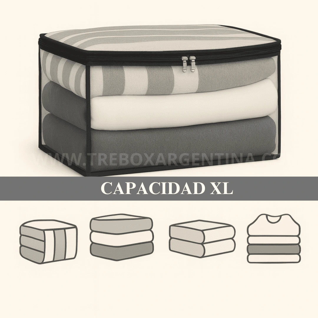 OFERTA PRE VERANO 3X1 |  HomeBox™ Organizador XL: Guardá tus frazadas sin que se arruinen hasta el próximo invierno