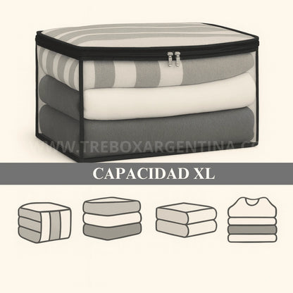 OFERTA PRE VERANO 3X1 |  HomeBox™ Organizador XL: Guardá tus frazadas sin que se arruinen hasta el próximo invierno