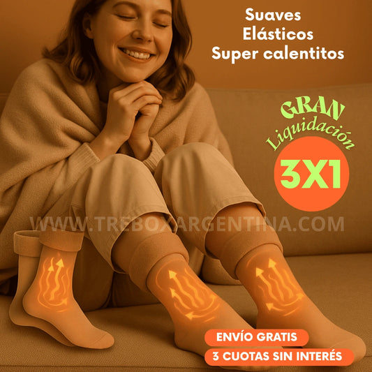 🔥 ¡GRAN LIQUIDACIÓN 3x1! 🔥 – Medias Peluche ABRIGATTA para mujer: Pies cálidos para tus pies 🔥