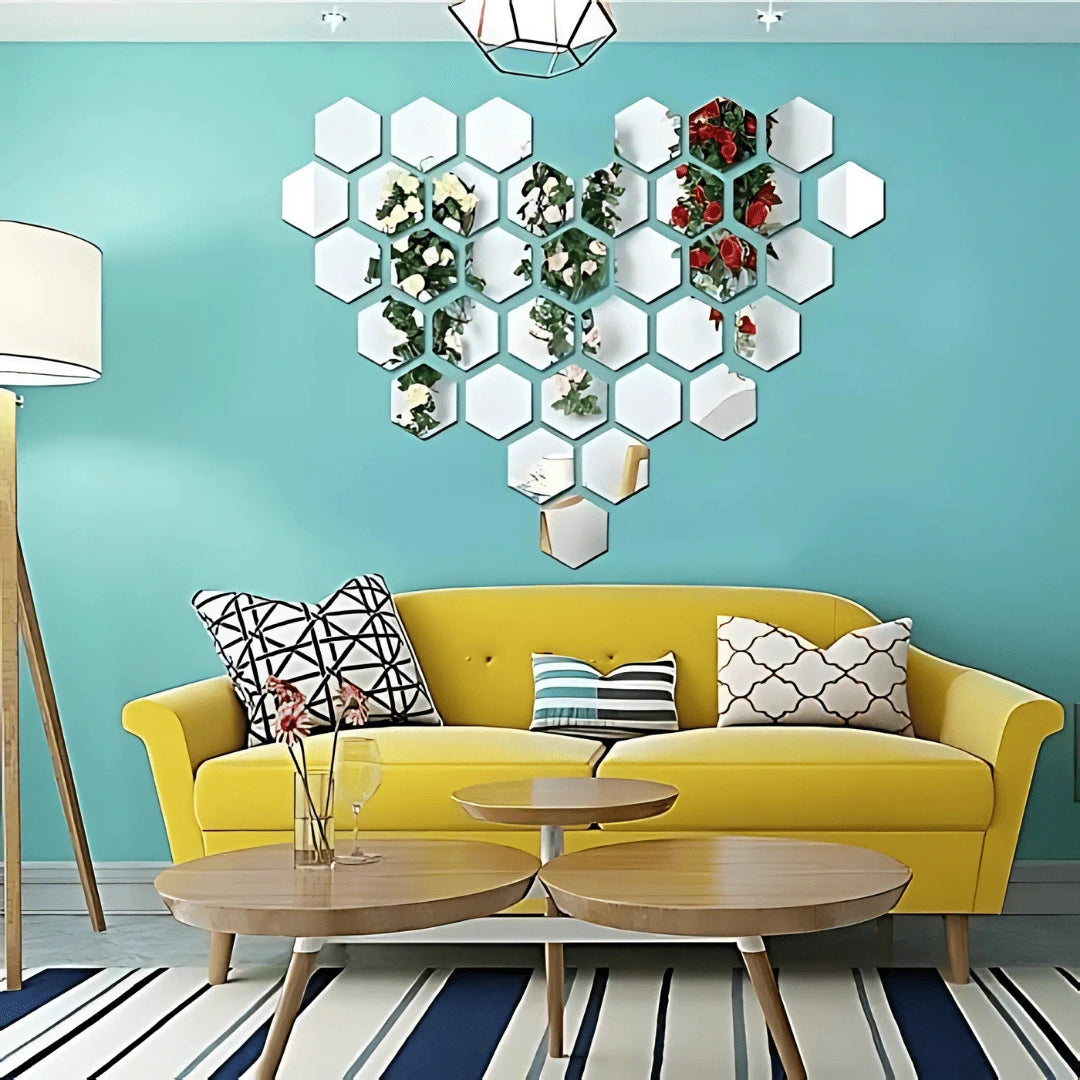 HEXAHOM™ Espejos Adhesivos  Decorativos SetX10 - PROMO 2X1 ¡Llevate 2 Set Paga 1!