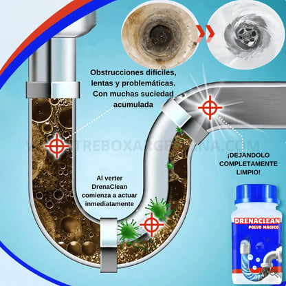 4x2 🎁 | Polvo Mágico DrenaClean : Elimina obstrucciones y olores al instante