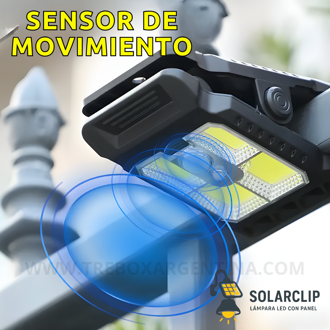 40% OFF🎁 | SolarClip Lampara Luz Led Con Panel Solar: Iluminá cualquier rincón sin cables ni enchufes