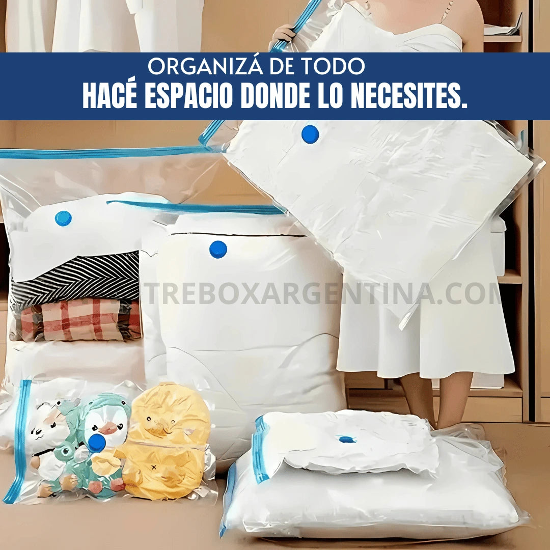 PACK 3 BOLSAS + 1 BOMBA DE REGALO [PROMO LIMITADA🔥]  Bolsas de Vacio SpaceZip™ | Ordená todo y ganá espacio sin gastar de más
