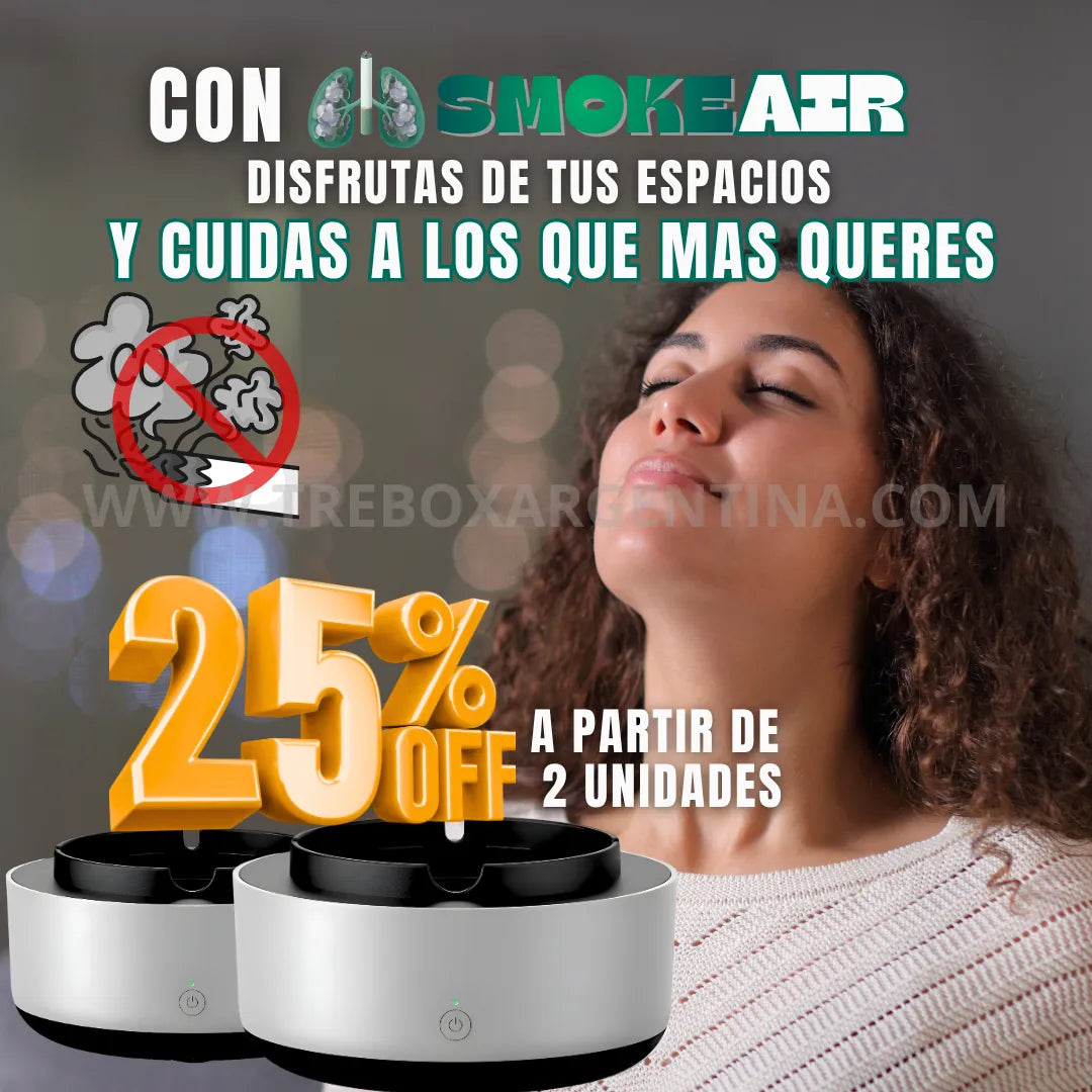 25% NAVIDAD SALE🎁 | SmokeAir™ Cenicero Purificador: Protegé los pulmones de los tuyos del humo del cigarrillo y vapeo