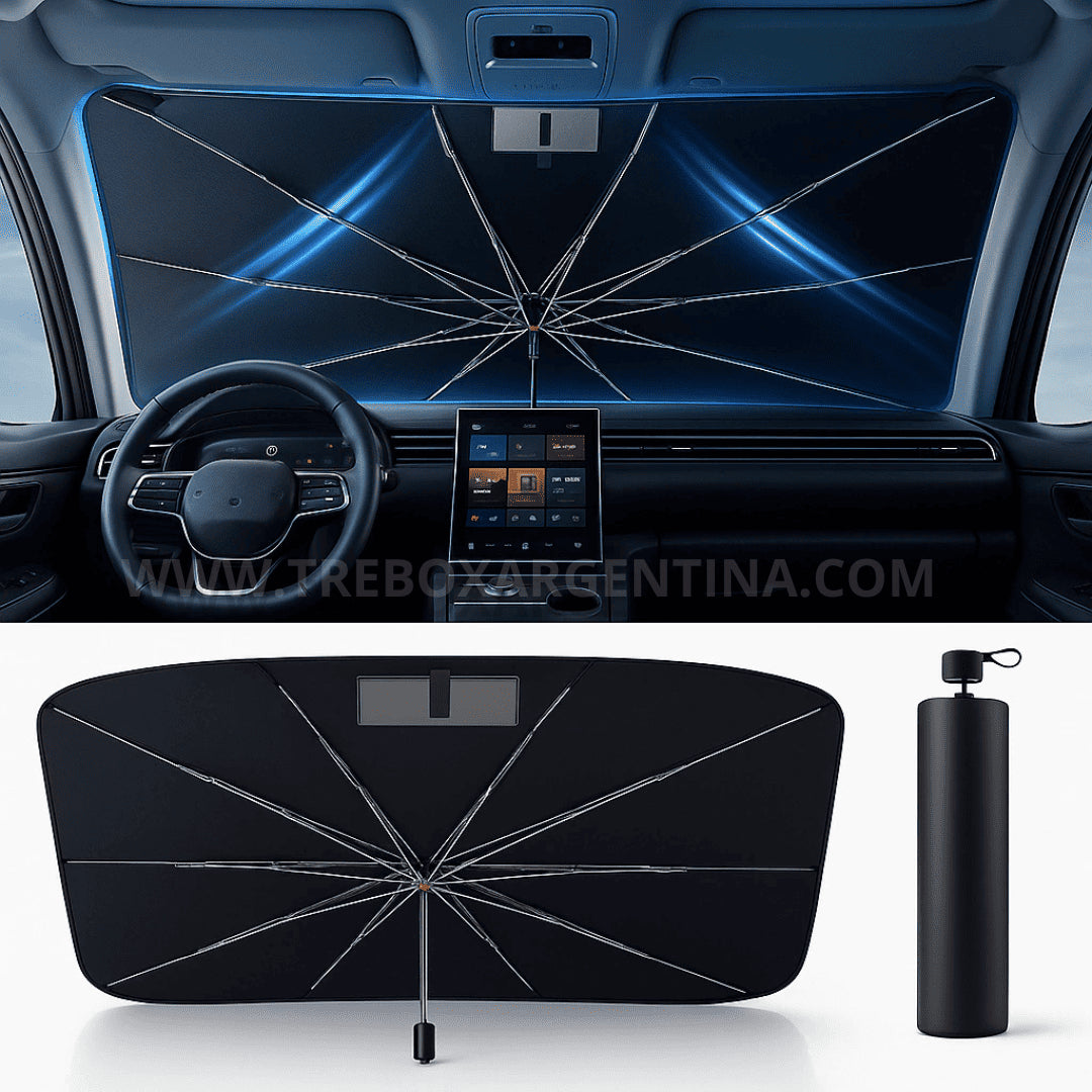 PROMO  2x1 🔥| SolGuard Parasol Plegable: Protege tu coche del calor intenso y los rayos UV☀️