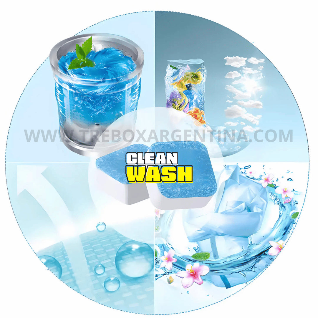 PACK ESPECIAL X12 - CleanWash™ Pastillas Mágicas de Limpieza para Lavaropas; Mantenla impecable y libre de malos olores!