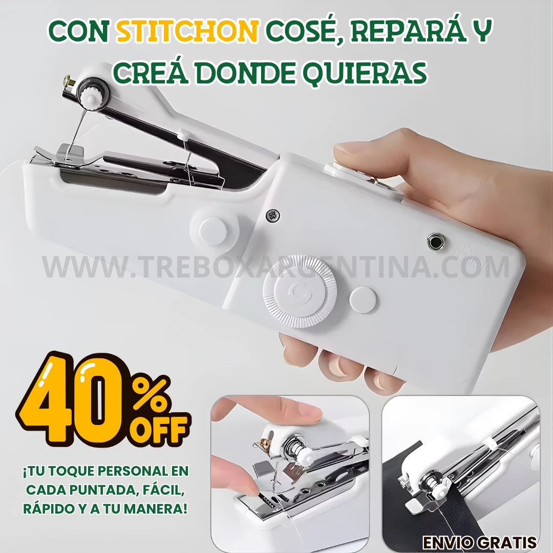 HOY 40% OFF🎁 | StitchOn™ Mini Máquina de Coser: Siempre lista para salvarte en emergencias y arreglos diarios