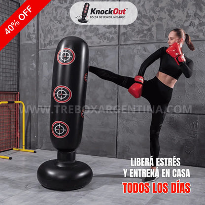 PROMO 45% OFF🚨| KnockOut™ Bolsa de Boxeo Inflable: Entrená el cuerpo y liberá todo el estrés sin salir de casa