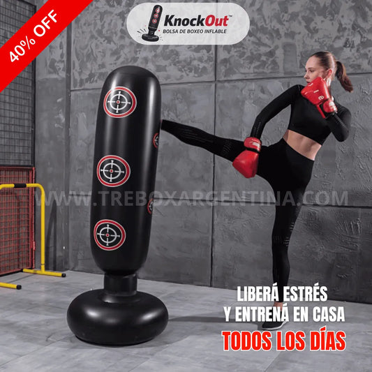 PROMO 45% OFF🚨| KnockOut™ Bolsa de Boxeo Inflable: Entrená el cuerpo y liberá todo el estrés sin salir de casa