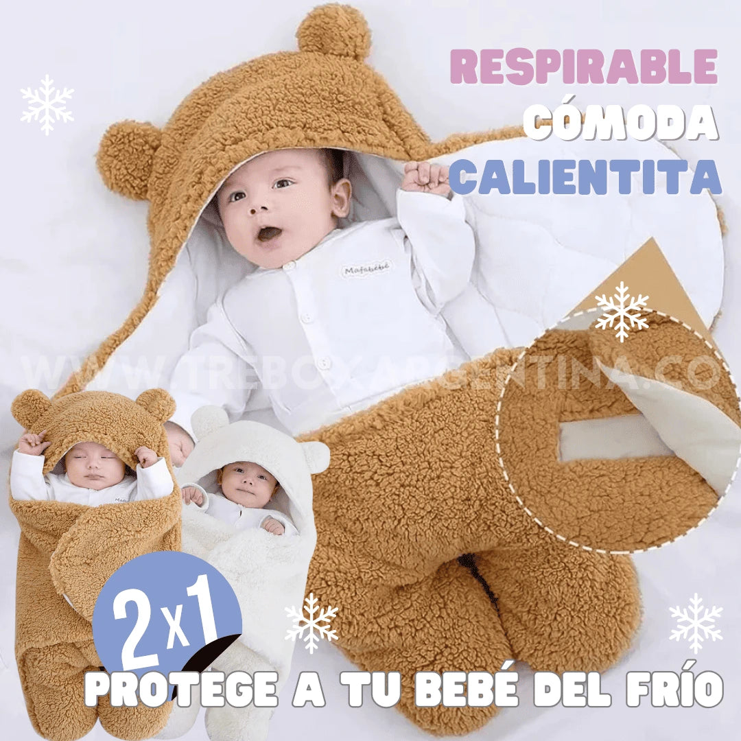 Oferta Limitada 2X1 🐻 TeddyBear | Manta Envolvente de Osito para Bebés – Mantén a tu bebé calentito todo el invierno