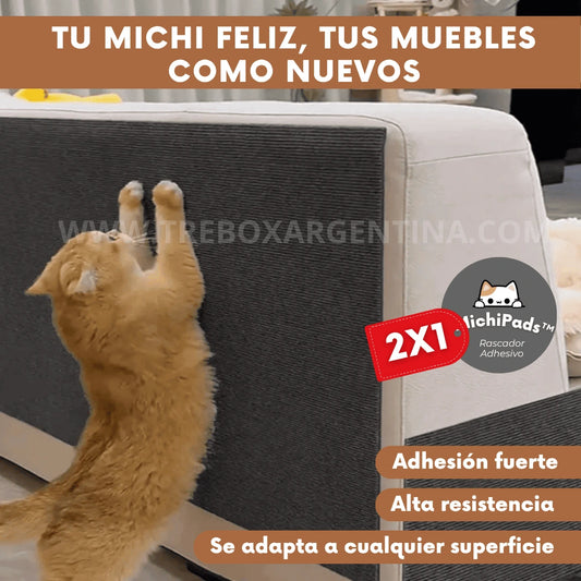 OFERTA 2X1 | MichiPads™ Rascador Adhesivo Para Gatos - Tu michi feliz y tus muebles sin arañazos