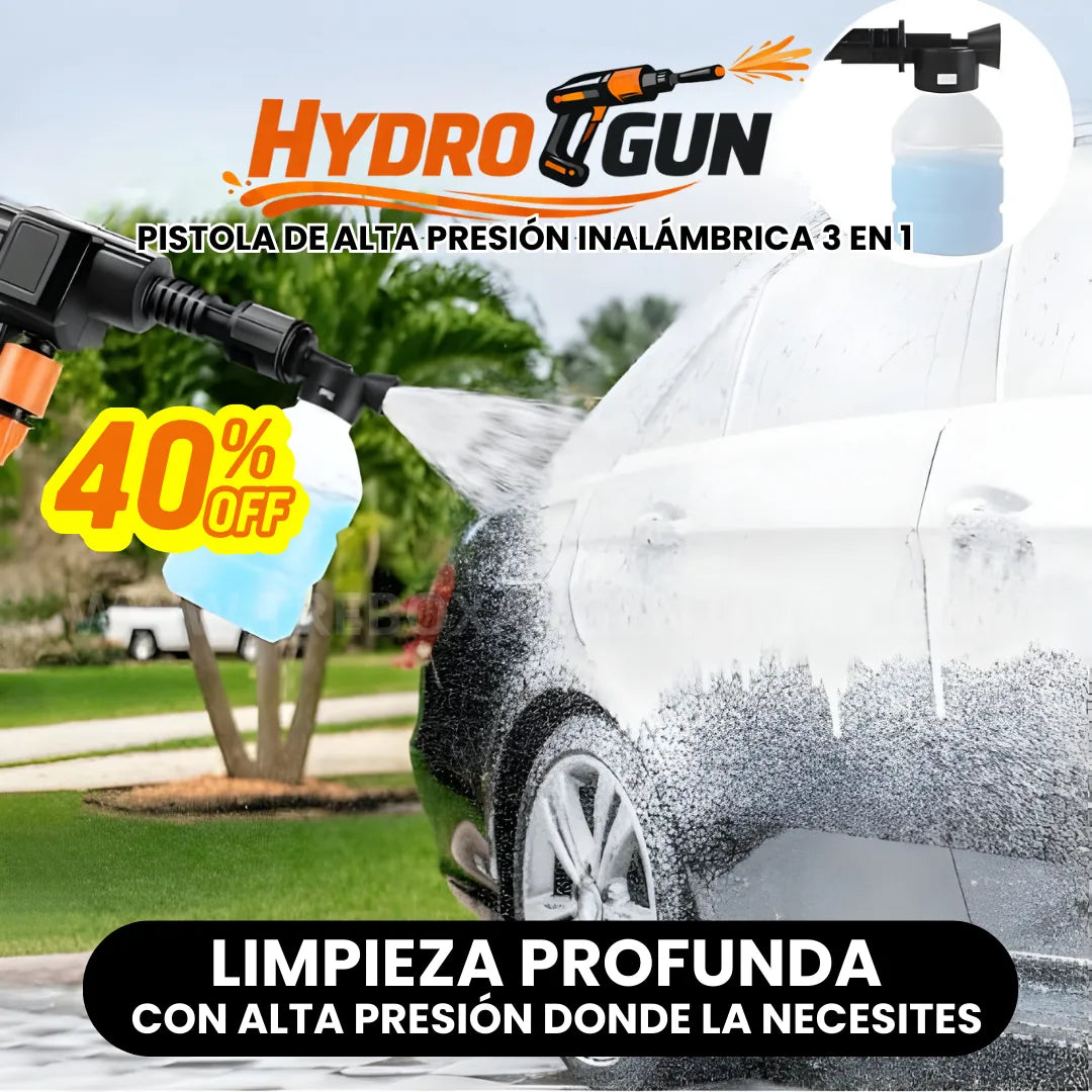 40% 🎁 | HydroGun: Pistola de alta presión inalámbrica 3 en 1
