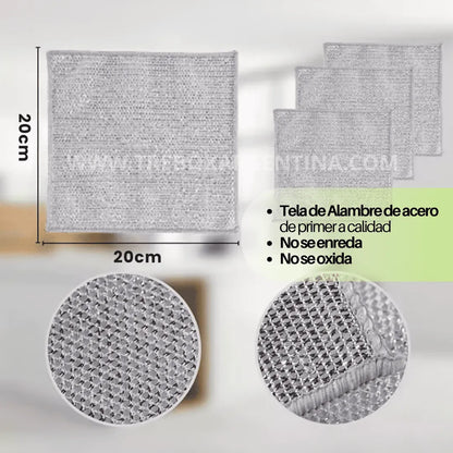 ¡Oferta exclusiva Pack x10! 🔥 Paño Metálico Multiusos BrilloMax | Elimina todo tipo de manchas ✨