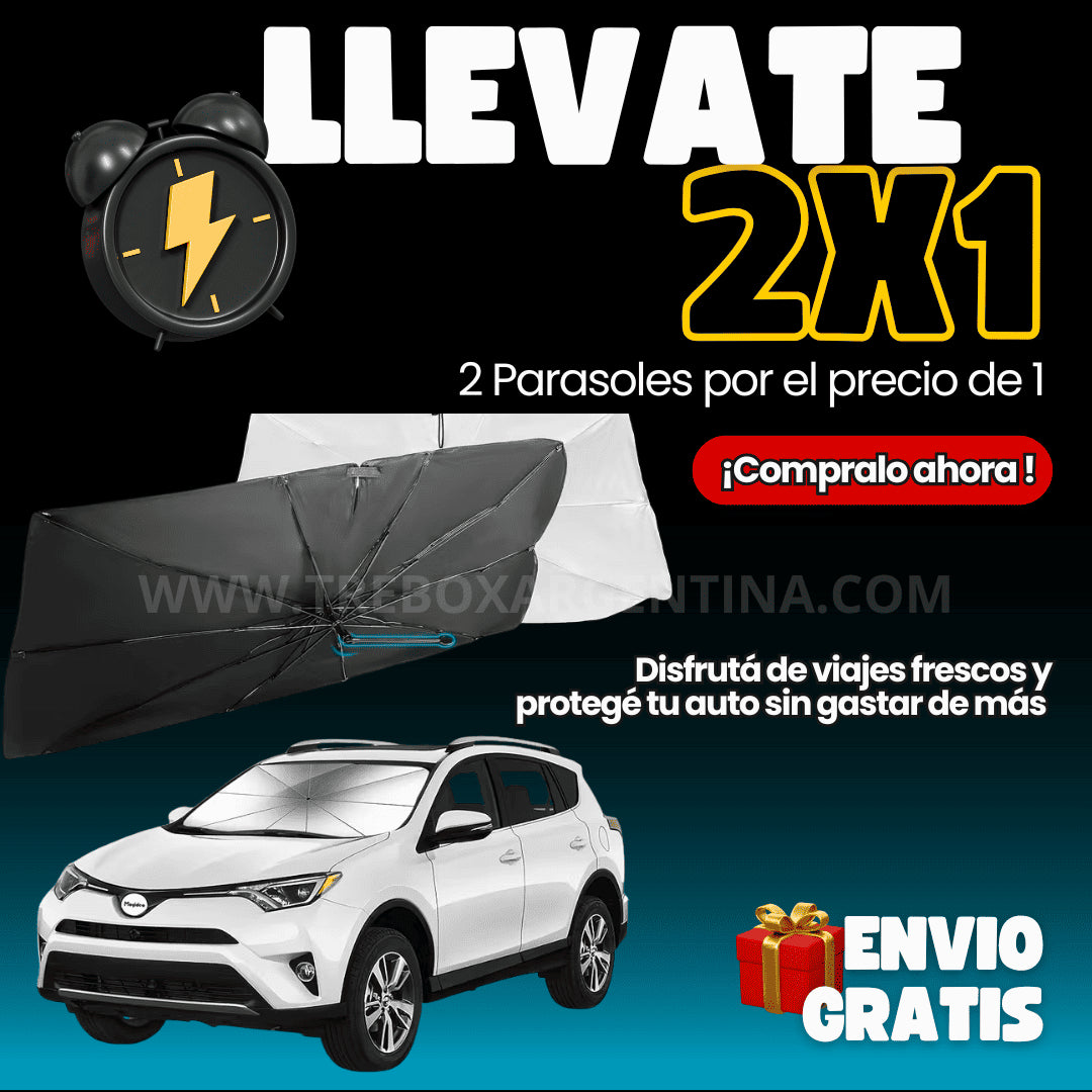 PROMO  2x1 🔥| SolGuard Parasol Plegable: Protege tu coche del calor intenso y los rayos UV☀️