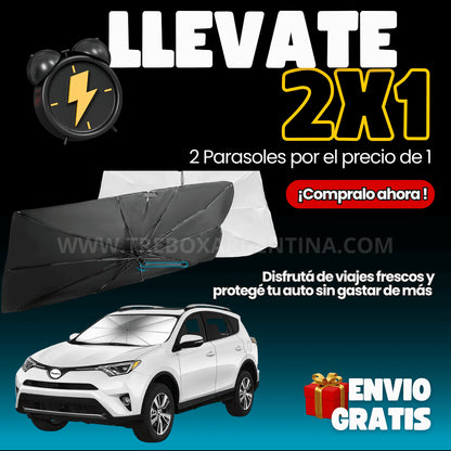 PROMO  2x1 🔥| SolGuard Parasol Plegable: Protege tu coche del calor intenso y los rayos UV☀️