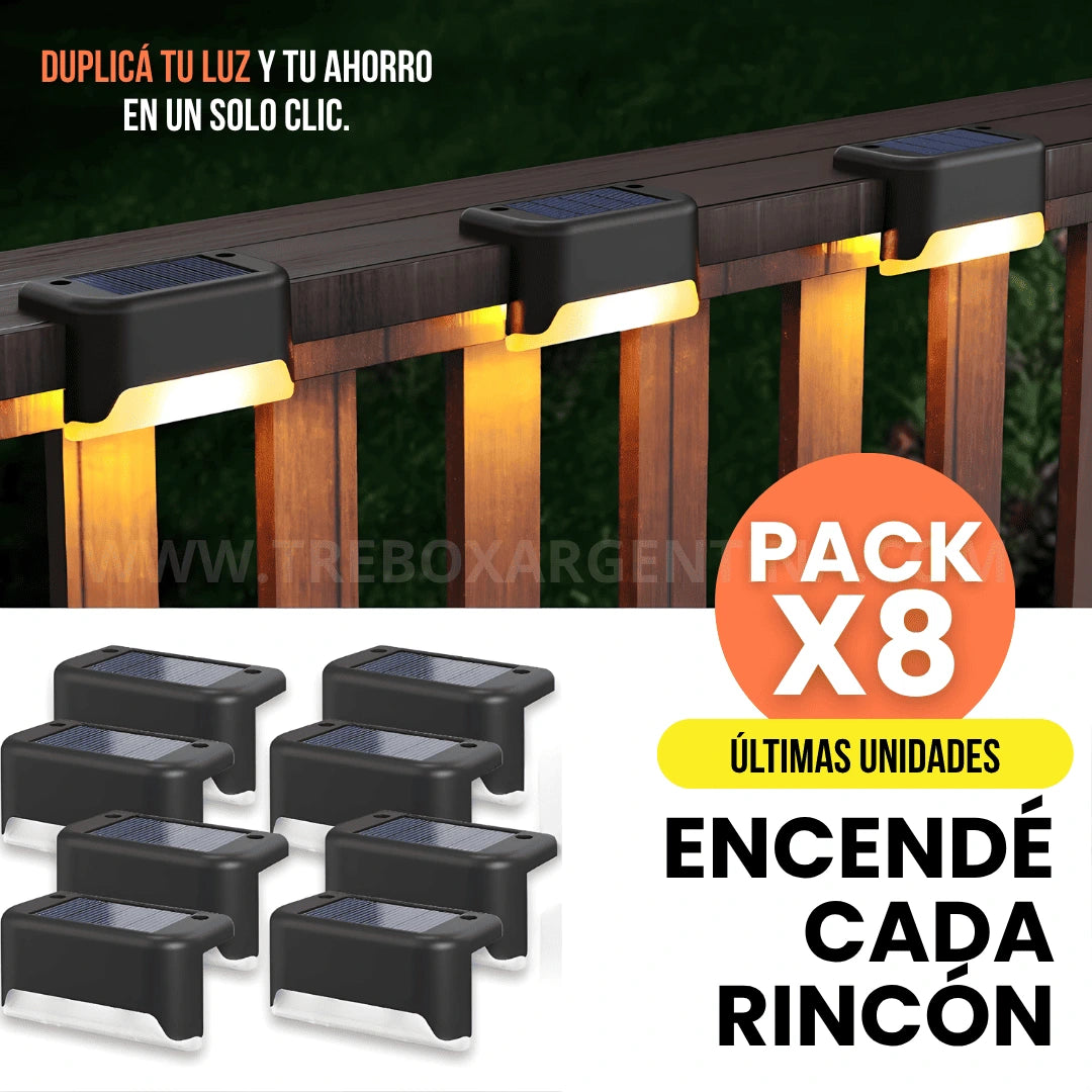 PACK X8🎁 | SunShine Luces LED Solares: Iluminá y decorá tus exteriores con estilo, sin cables y sin pagar en energía