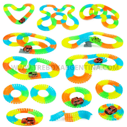 40% OFF🎁  MagicTracks Circuito Mágico de Carreras (220 Piezas +400cm) 🚗 Diversión que Enciende la Imaginación