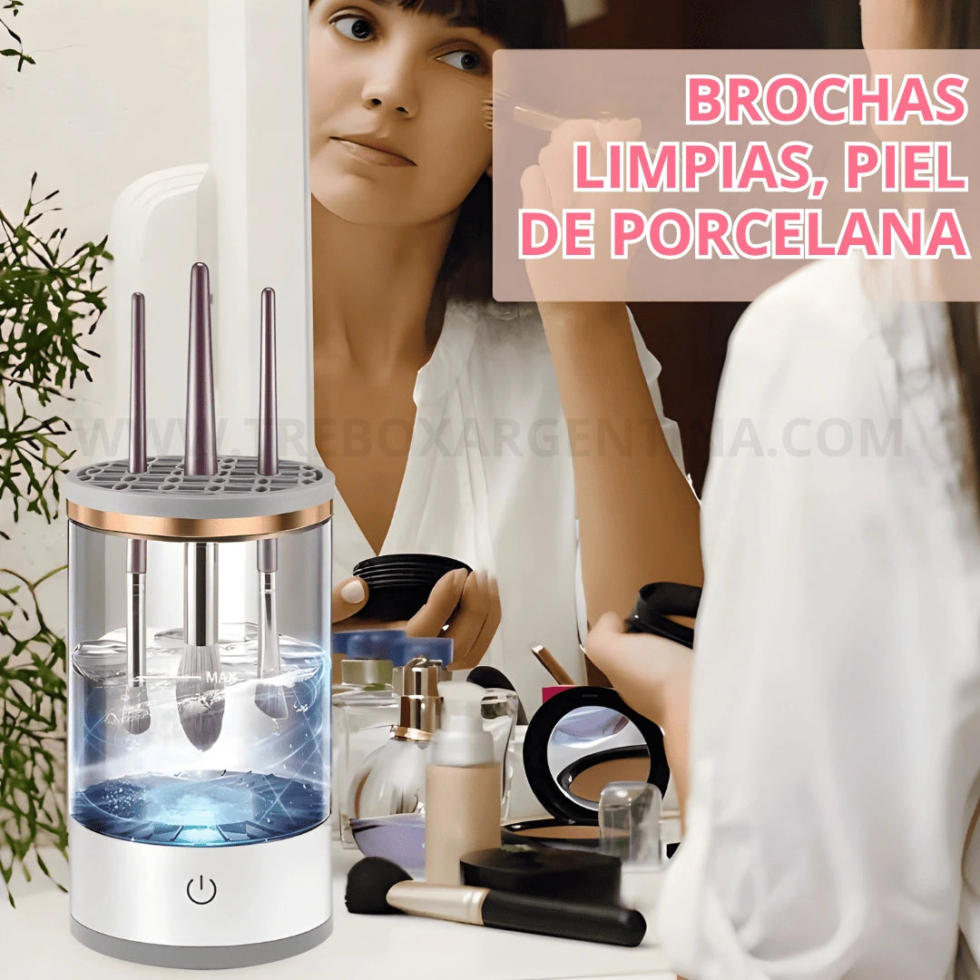 COMBO BEAUTY💄 | Limpiador Eléctrico de Brochas BrushClean  + Neceser WashBag: Cuidá tus brochas y llevá tu make-up con estilo donde quieras.