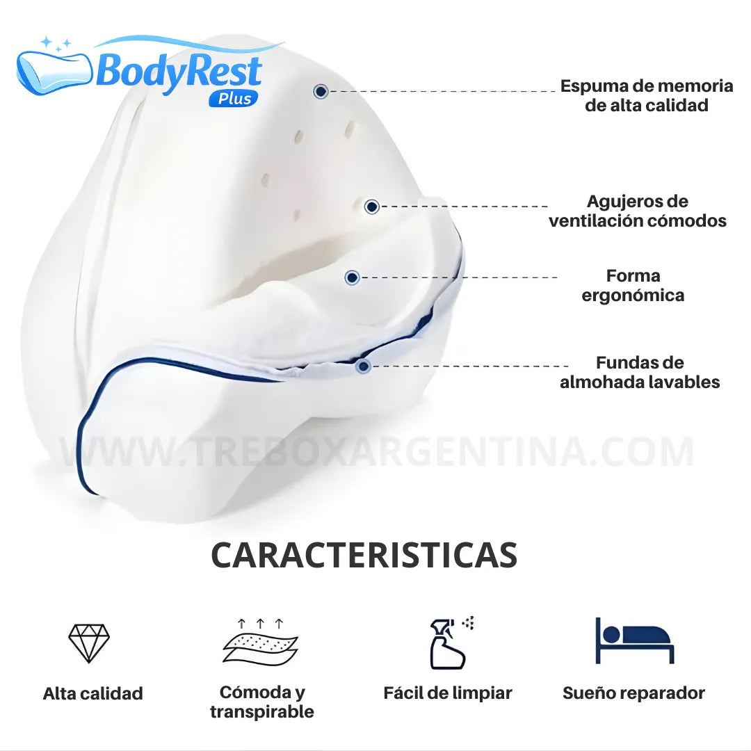 OFERTA 50% OFF 🚨 BodyRest Almohada Ortopédica : Alivia tu espalda, cadera y rodillas mientras descansas