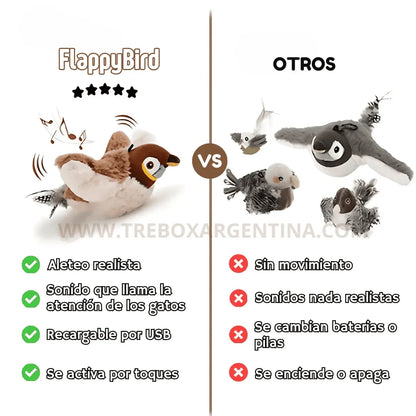 25% OFF 🎁 Pájaro volador FlappyBird: Diversión infinita y ejercicio asegurado para tu michi 🐾