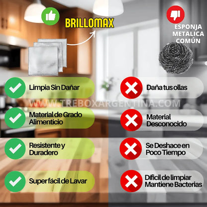 ¡Oferta exclusiva Pack x10! 🔥 Paño Metálico Multiusos BrilloMax | Elimina todo tipo de manchas ✨